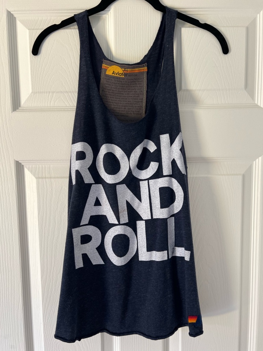 Aviator Nation 'Rock And Roll' size XL tank top / Heather navy
